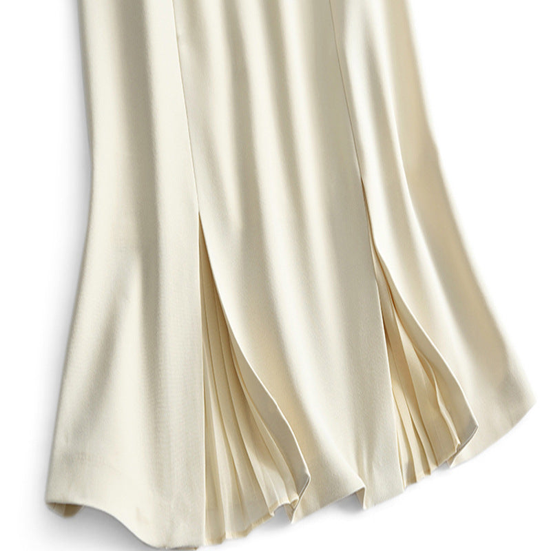 Women's elegantly cut midi skirt with drapes