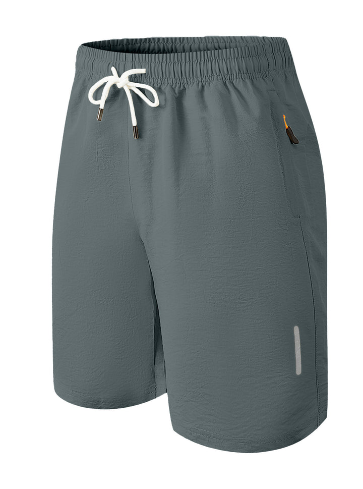 Men's nan ultralight quick-drying sports and swim shorts with elastic waistband drawstring zipper pocket and reflective detail Mune Fashion
