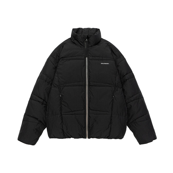 Men's Shorter Oversized Padded Puffer with High Stand Collar and Metal Zipper Mune Fashion