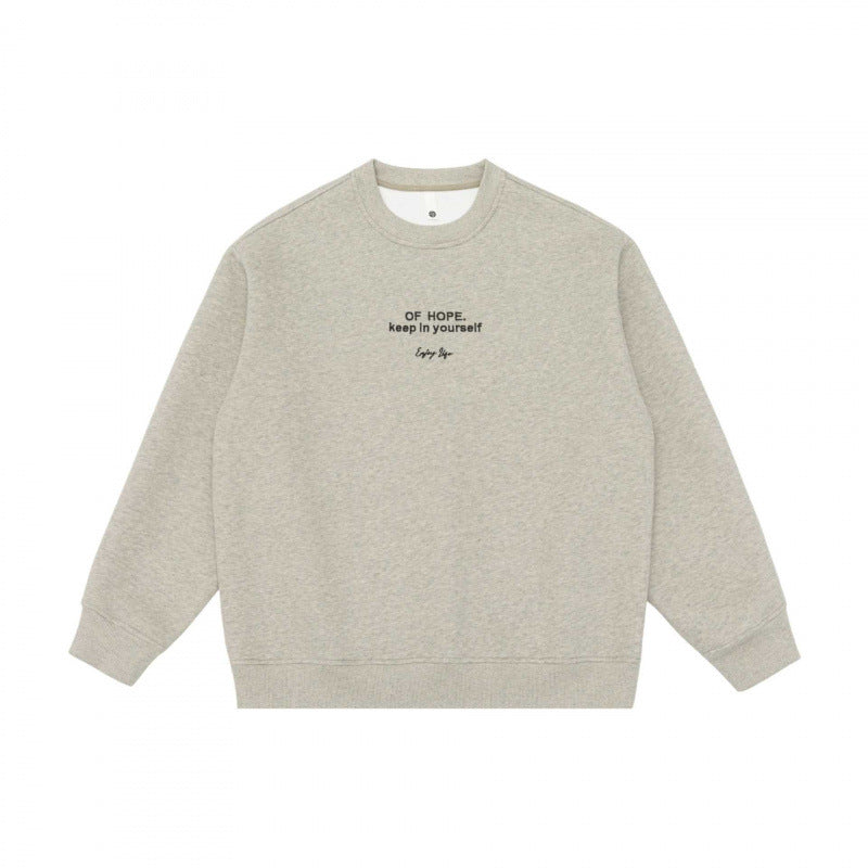 Unisex Oversized Sweatshirt with minimalist chest embroidery and ribbed hem Mune Fashion
