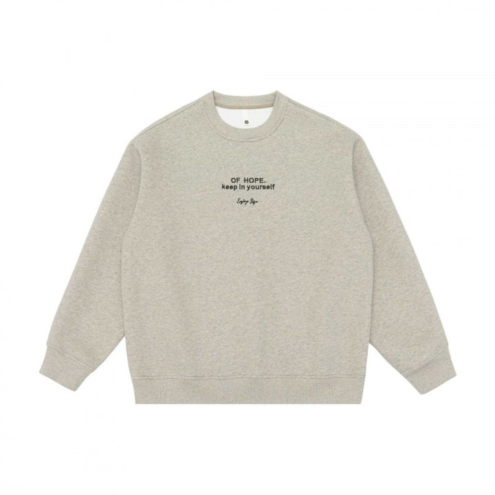 Unisex Oversized Sweatshirt with minimalist chest embroidery and ribbed hem Mune Fashion