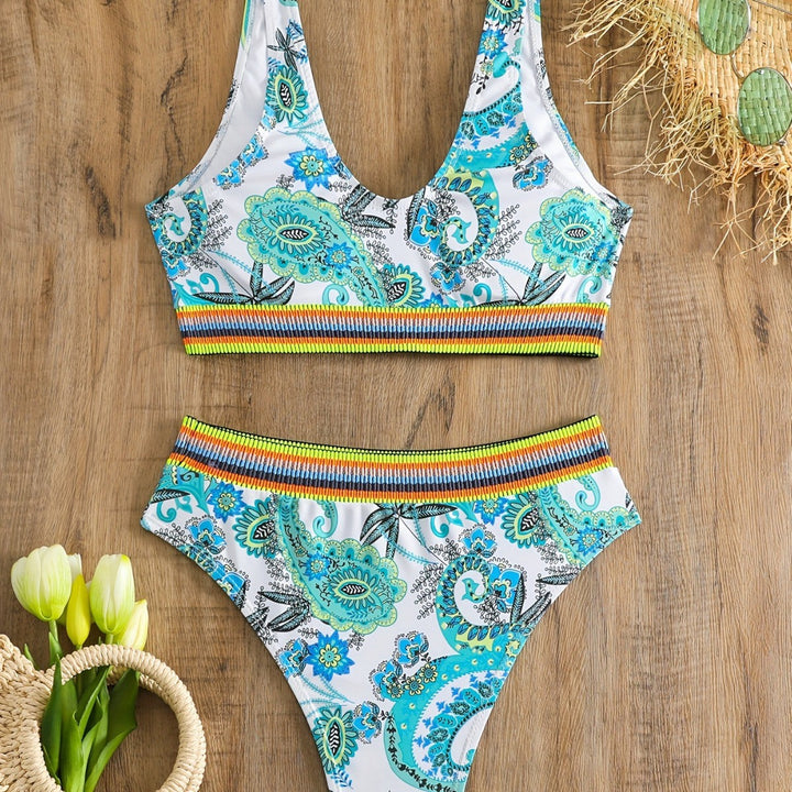 Ladies Bikini Set with fashionable ethnic design Mune Fashion
