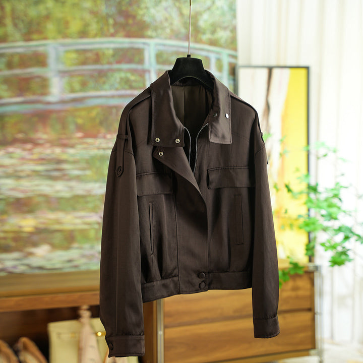 Women's elegant utility jacket with high collar Mune Fashion