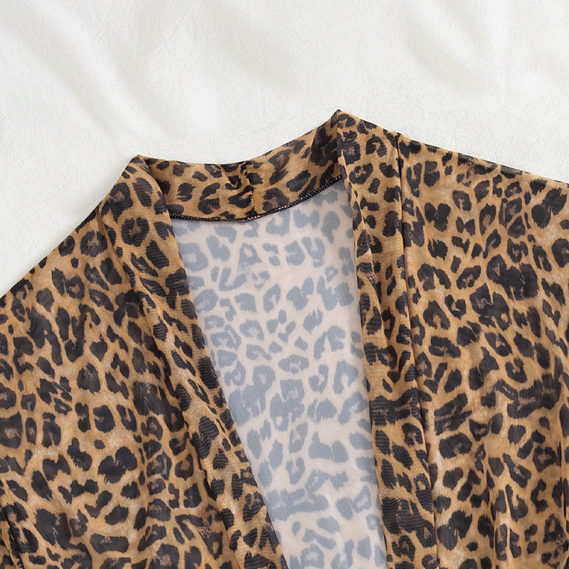 Women's airy beach cover-up with trendy leopard print Mune Fashion