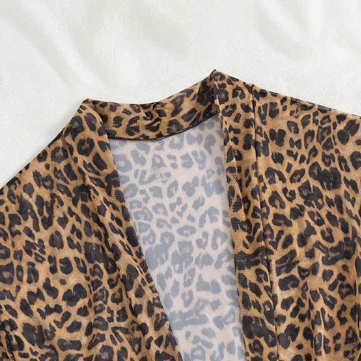 Women's airy beach cover-up with trendy leopard print Mune Fashion