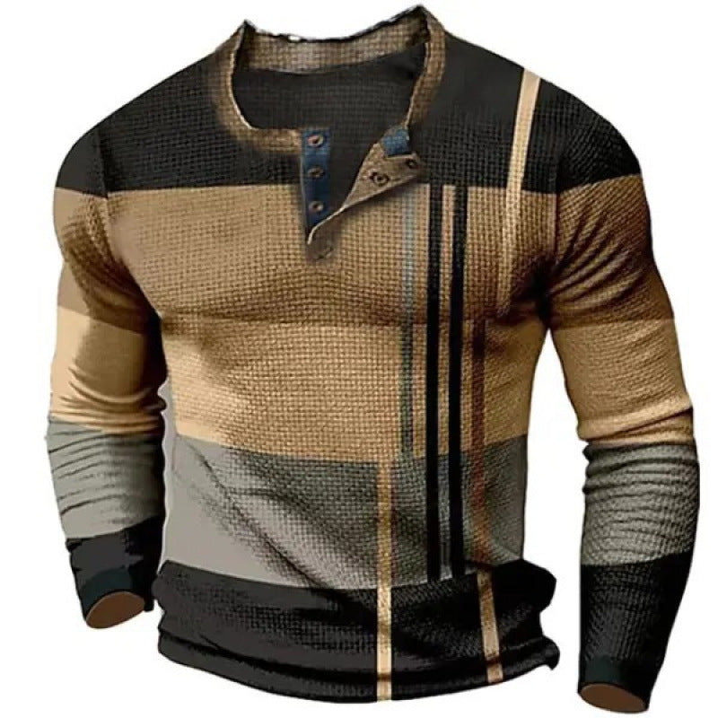 Men's sporty long-sleeve shirt with button placket Mune Fashion