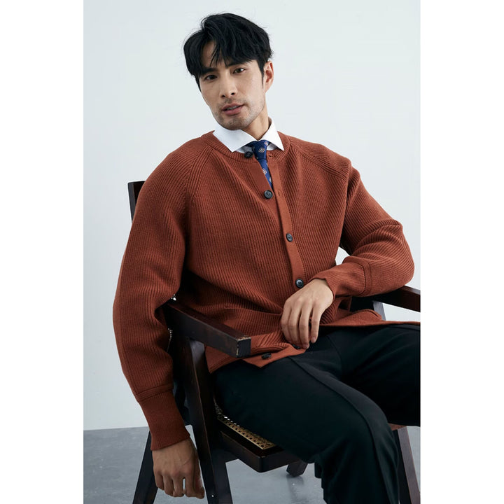 Men's Fashion Cardigan with Round Neck Mune Fashion