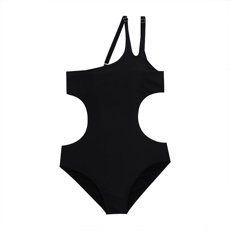 Women’s One-Piece Swimsuit with Asymmetric Cut and Deep Cut-Outs Mune Fashion