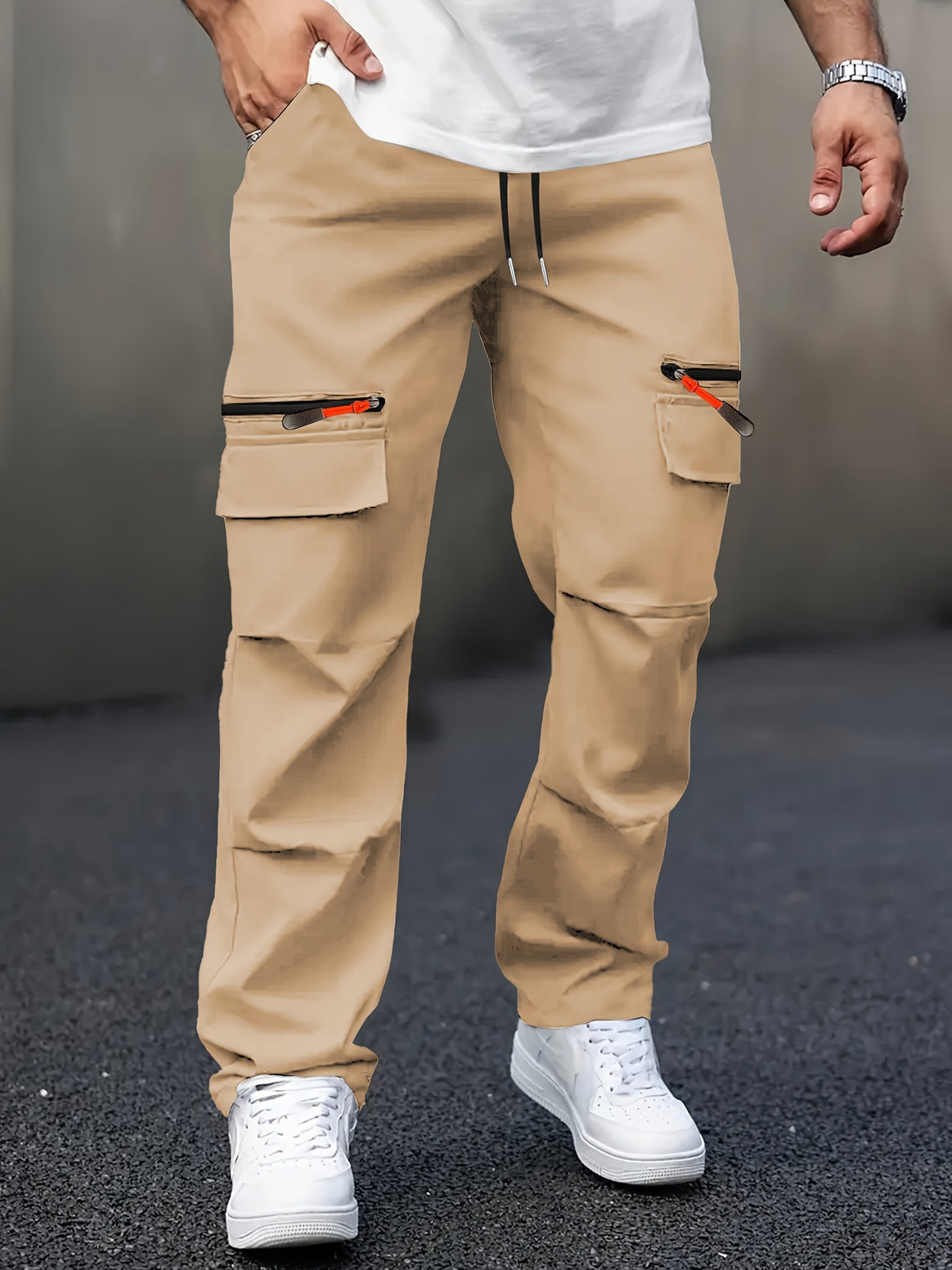 Men's Multifunctional Cargo Pants with Side Zippers
