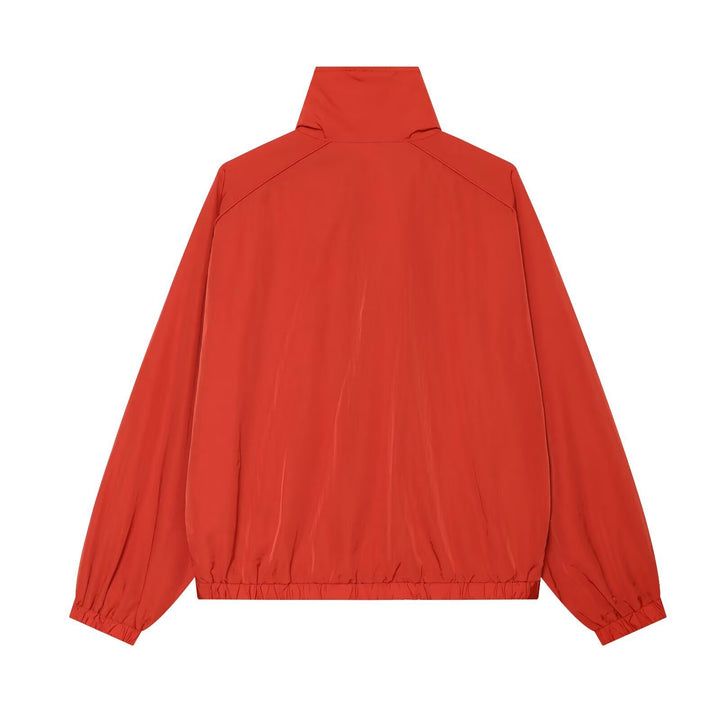 Women's Lightweight Technical Windbreaker Blouson with High Standing Collar, Concealed Zipper and Elastic Hem Mune Fashion