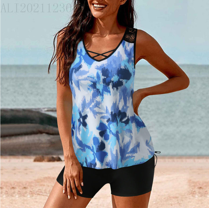 Ladies sporty tankini with shorts Mune Fashion