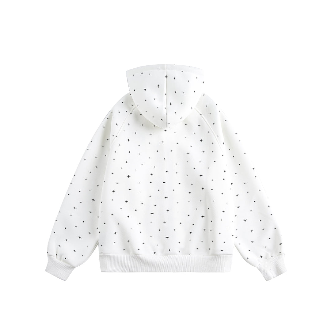 Unisex Oversized Hoodie Jacket with Star Print and Full Zip Mune Fashion