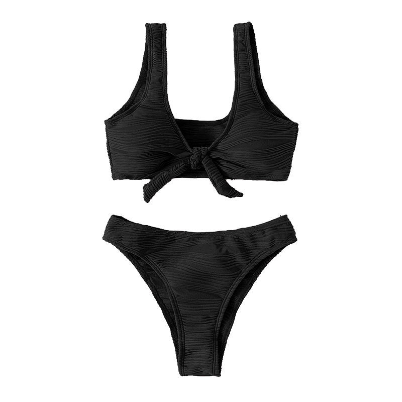 Women's bandeau bikini with sophisticated knot design and high leg cut Mune Fashion