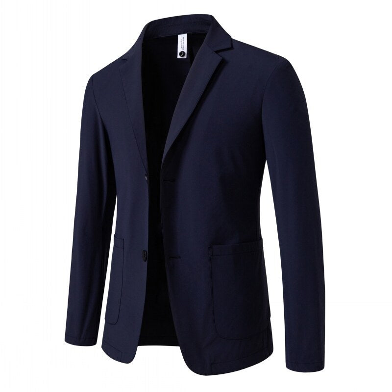Men's tailored jersey blazer with stretch comfort and patch pockets Mune Fashion