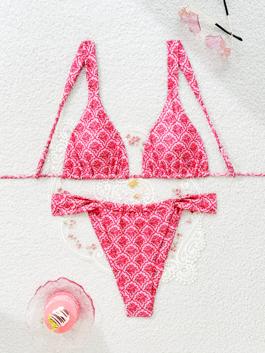 Women's triangle bikini with floral leopard pattern Mune Fashion