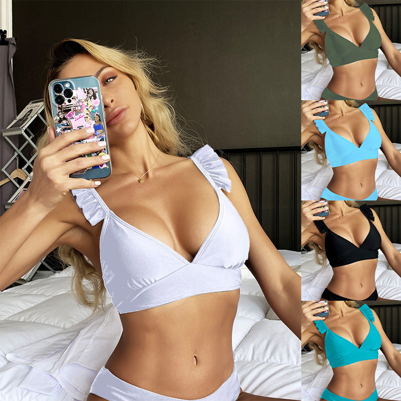 Women's triangle bikini top with ruffle details Mune Fashion
