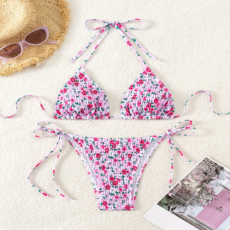 Women's Triangle Bikini with Floral Design Mune Fashion