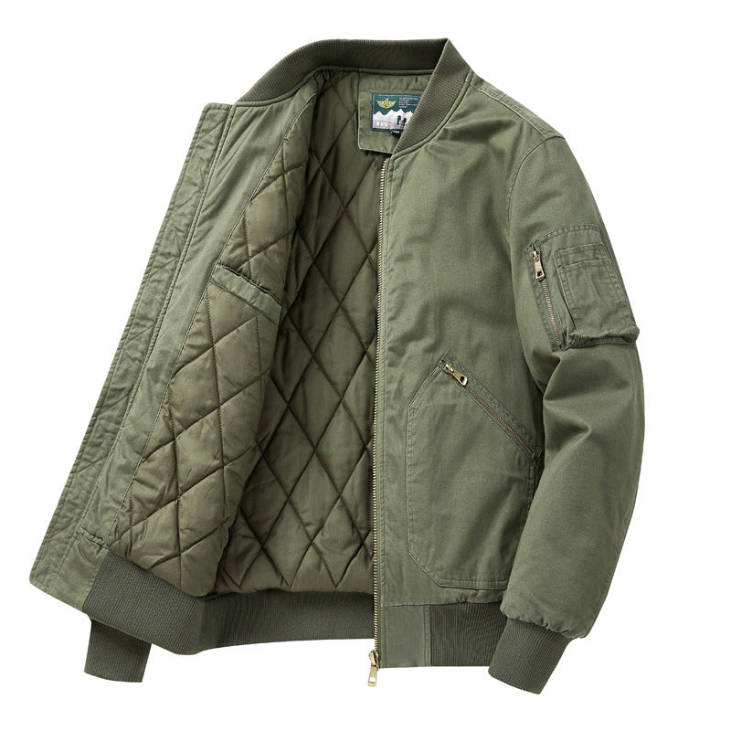 Men's Casual Bomber Jacket with Quilted Lining Mune Fashion