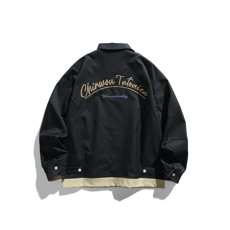 Unisex Boxy transitional blouson jacket with full-length zipper, chest zip pocket, and contrasting ribbed hem Mune Fashion