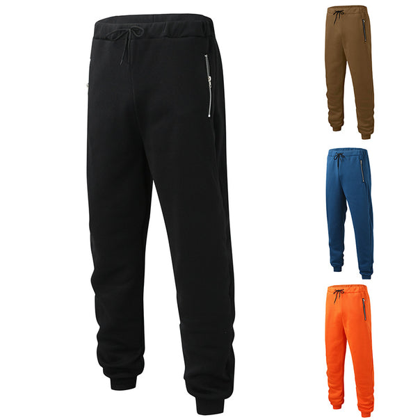 Men's comfortable jogging pants with elastic waistband drawstring tapered legs and side zip pockets Mune Fashion