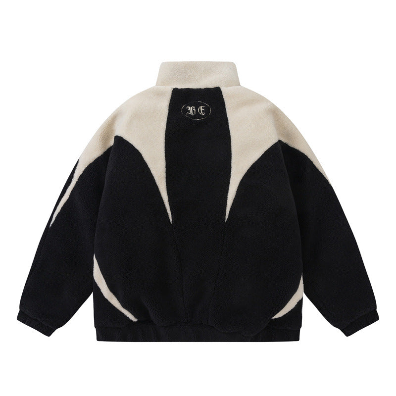 Unisex Oversized Teddy Fleece Jacket with High Standing Collar Mune Fashion