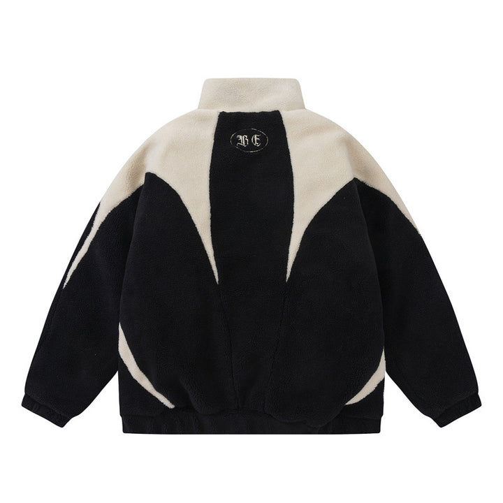 Unisex Oversized Teddy Fleece Jacket with High Standing Collar Mune Fashion