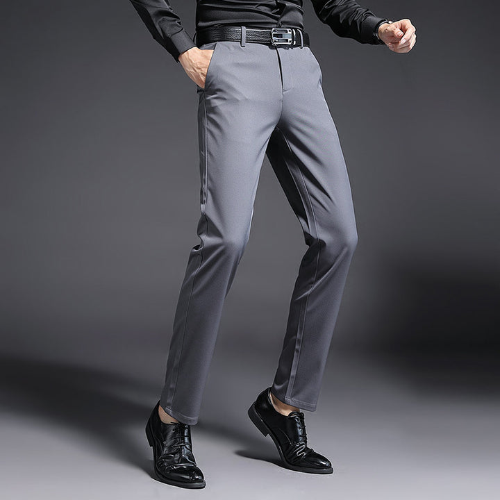 Men's Modern Cut Business Trousers with Crease, Stretch and Easy Care Blend Fabric Mune Fashion