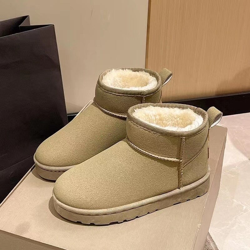 Women Lined Short-Ankle Boots made of Velour Imitation with Teddy Lining and Cushioning Platform Sole Mune Fashion