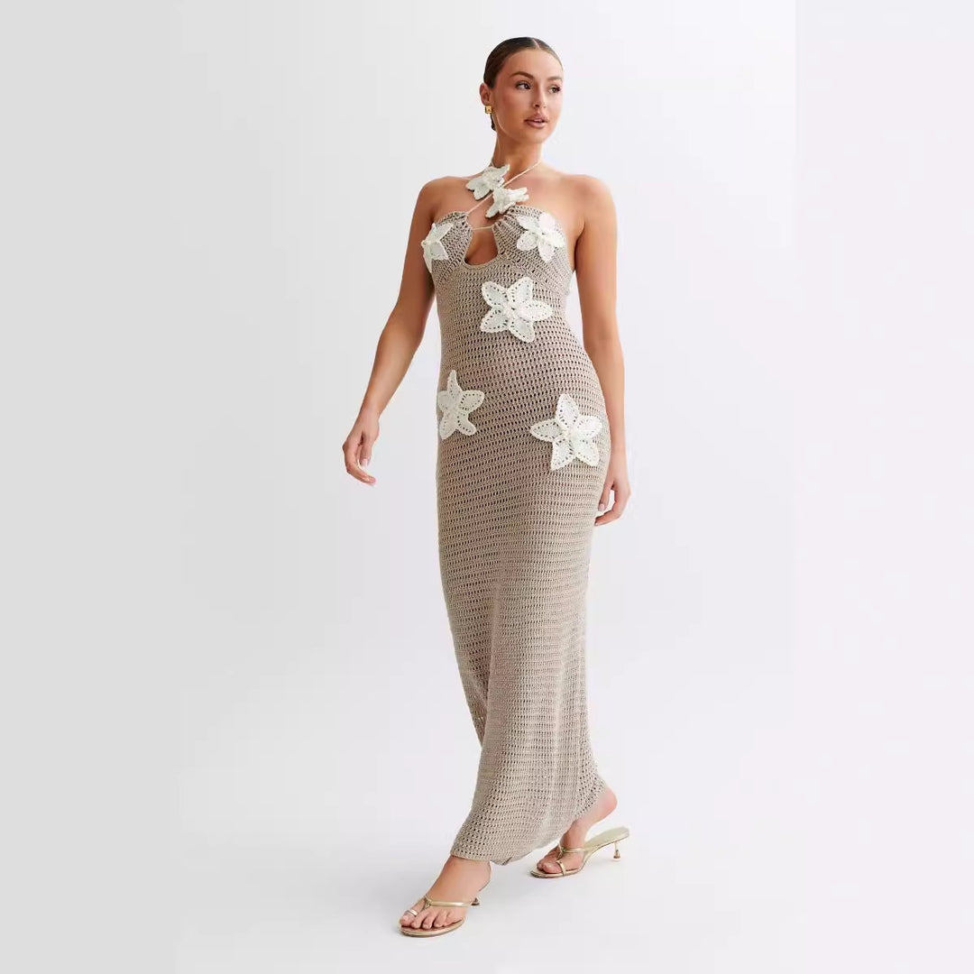 Ladies' crochet dress with floral design Mune Fashion
