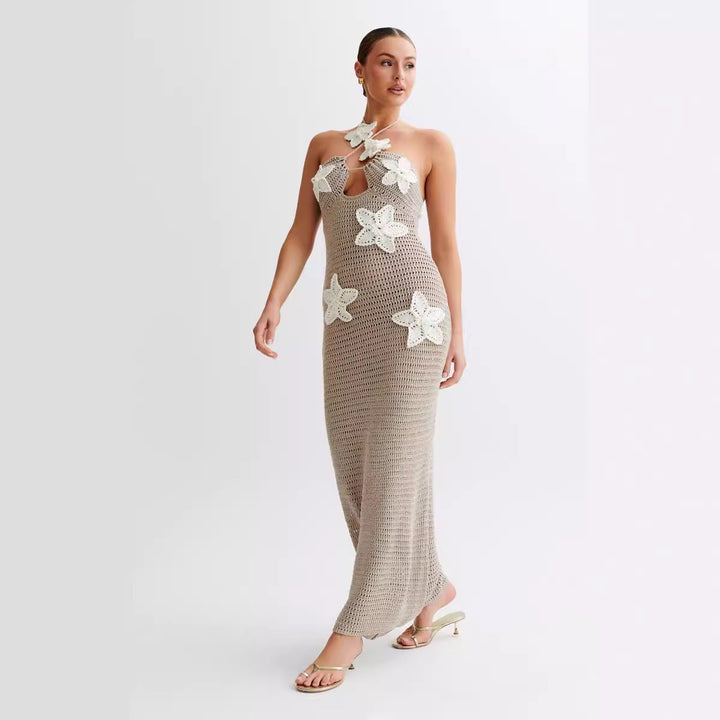 Ladies' crochet dress with floral design Mune Fashion