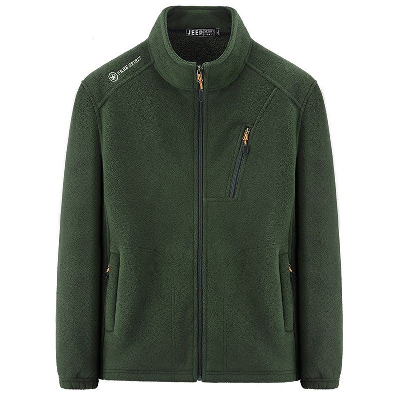 Men's thermal fleece jacket with Sherpa lining, stand-up collar and zippered pockets Mune Fashion