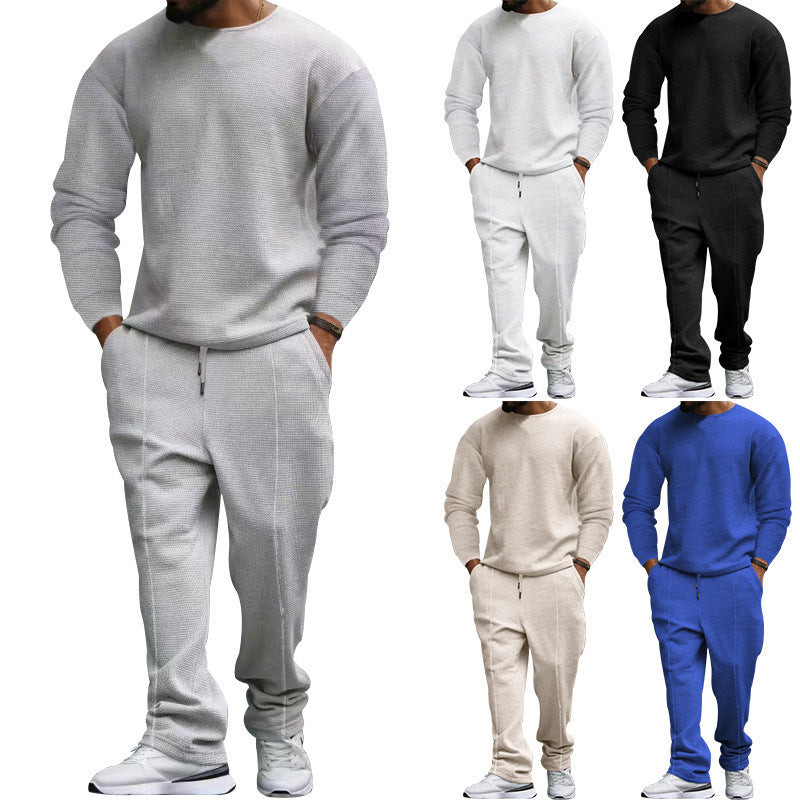Men's structured lounge set with round neck sweater and tapered seam joggers Mune Fashion