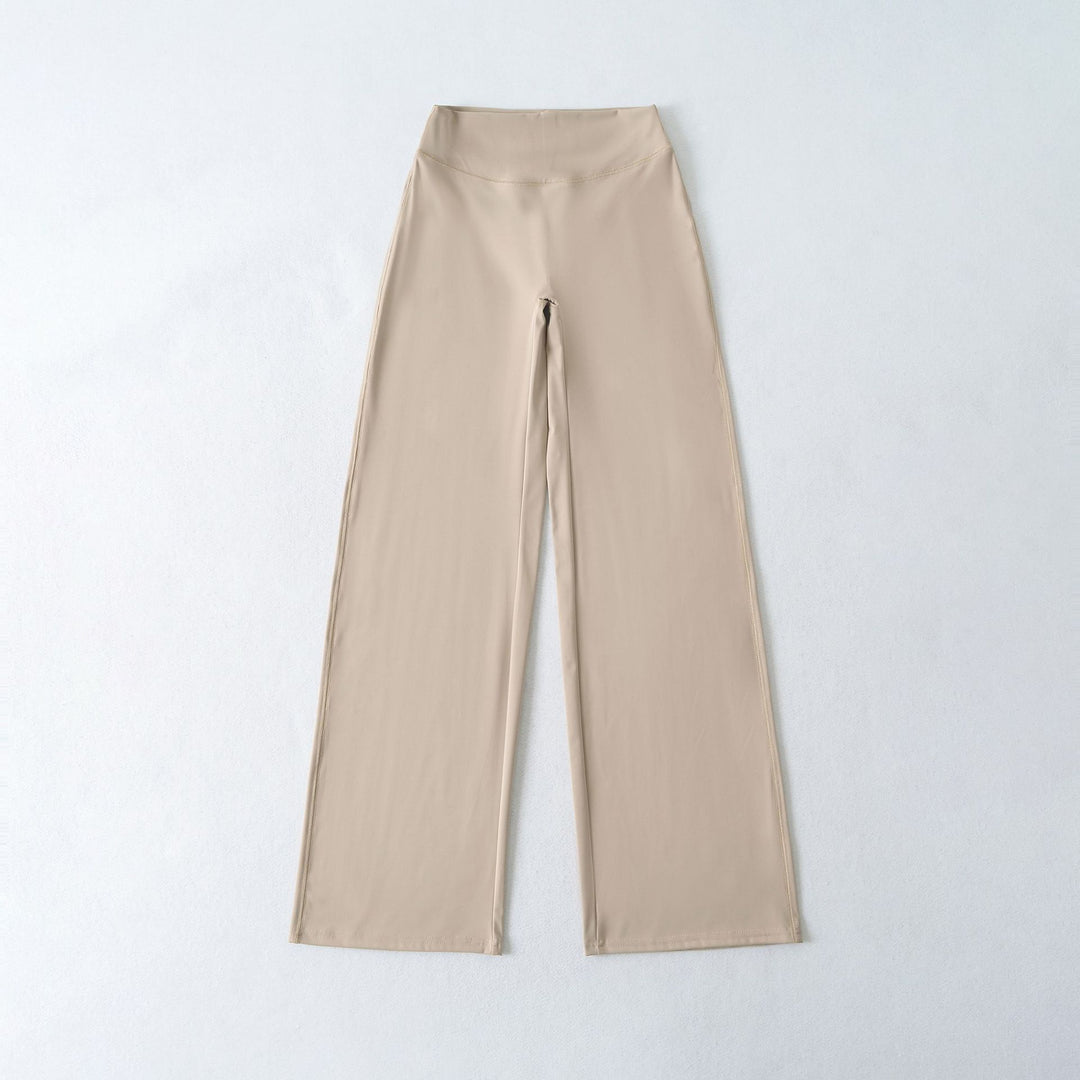 Women's Wide High Waist Lounge Pants made of Stretch Jersey with Flowing Flare Mune Fashion