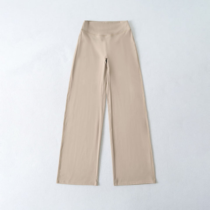 Women's Wide High Waist Lounge Pants made of Stretch Jersey with Flowing Flare Mune Fashion