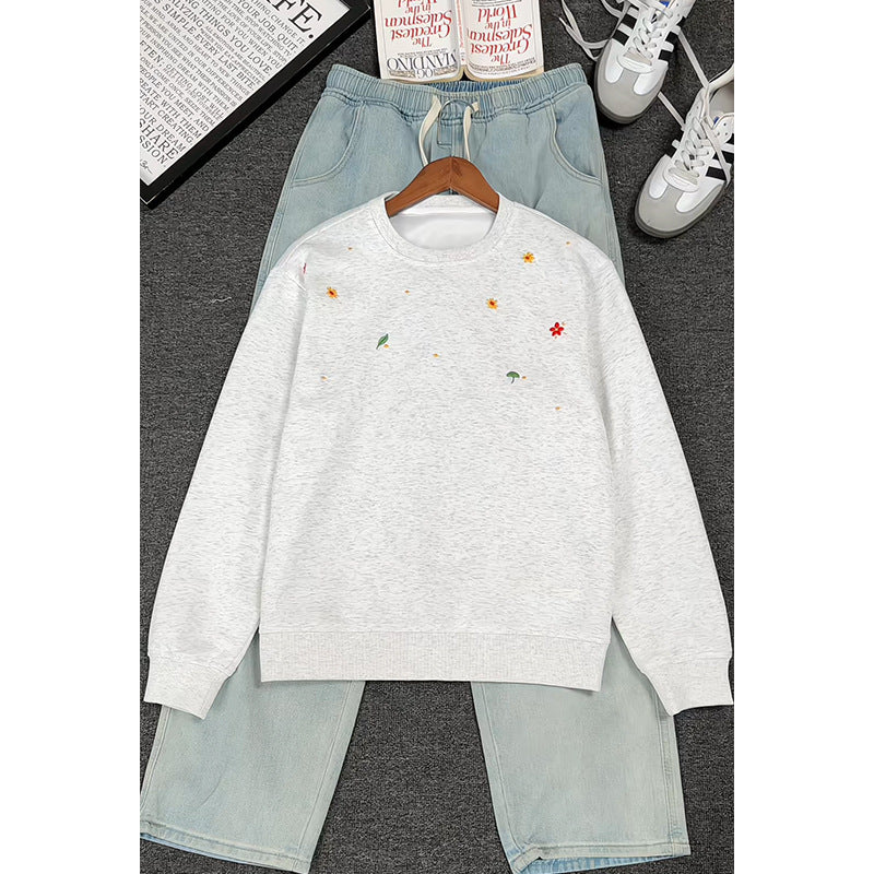 Women Patterned Sweatshirt with Floral Design Mune Fashion