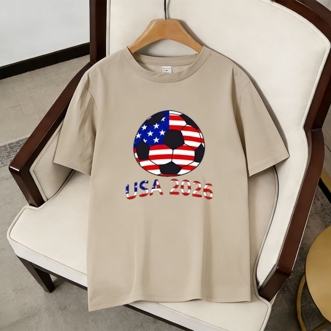 Unisex nan Fan-T-Shirt with large-area USA football print and soft cotton jersey Mune Fashion