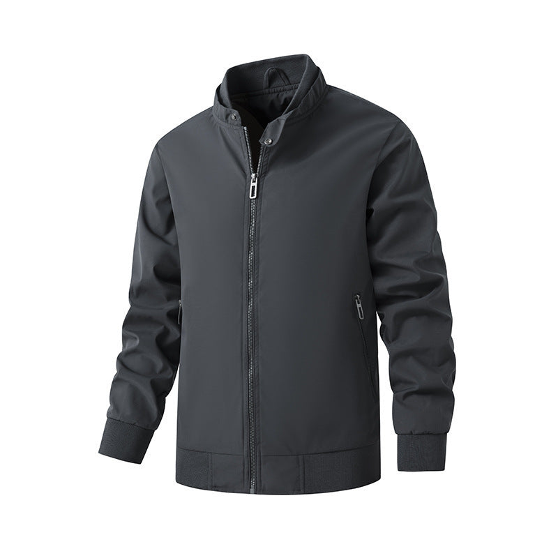 Men's aviator-inspired windbreaker bomber jacket with stand collar and mesh lining Mune Fashion