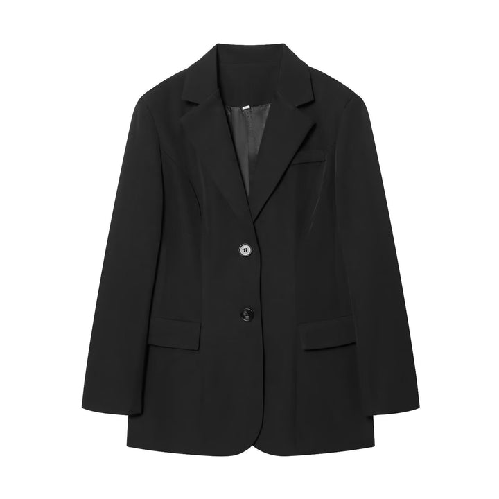 Women’s elegant longline blazer with tailored darts and patch pockets Mune Fashion