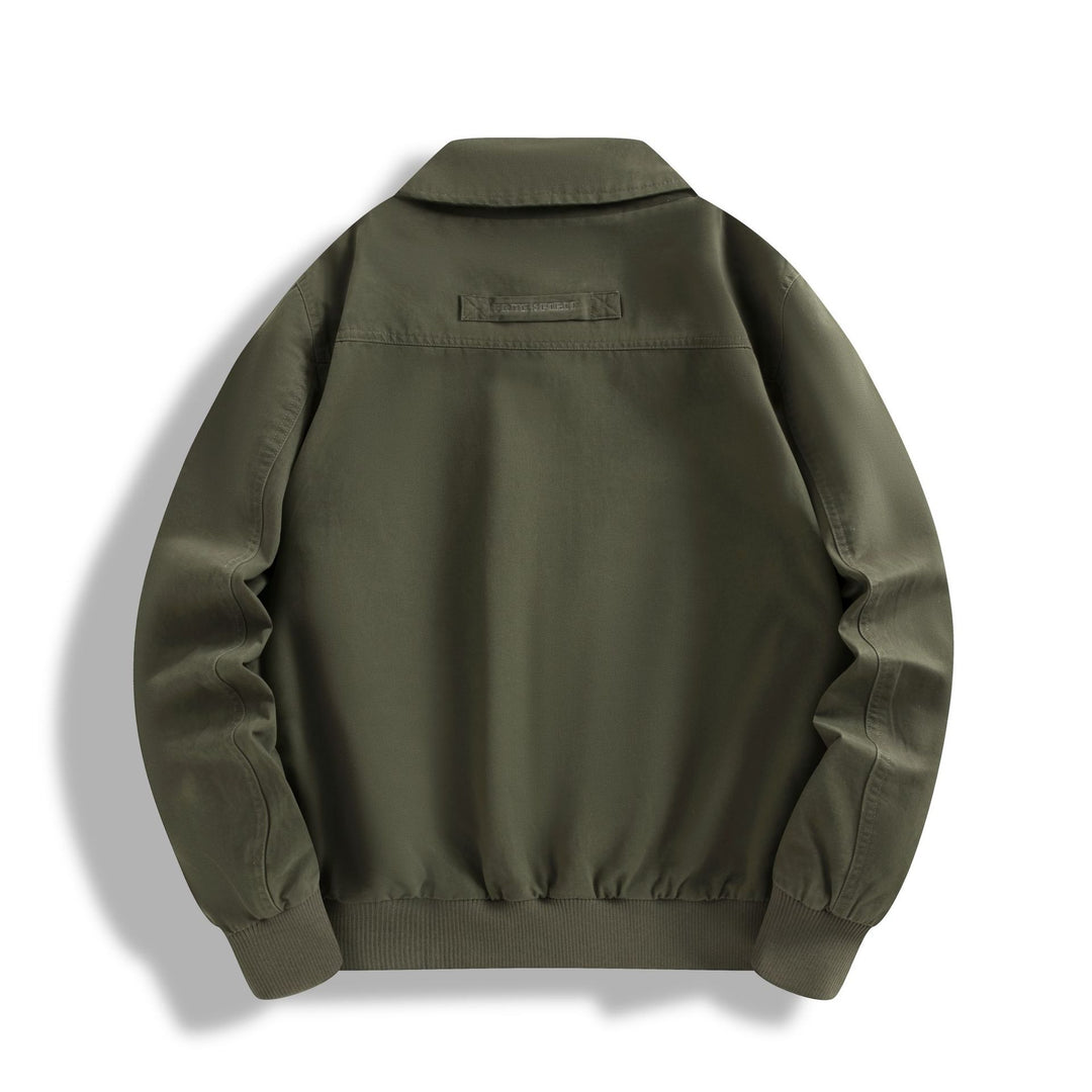 Men's Classic Field Bomber Jacket with Two-Way Zipper and Flap Pockets Mune Fashion