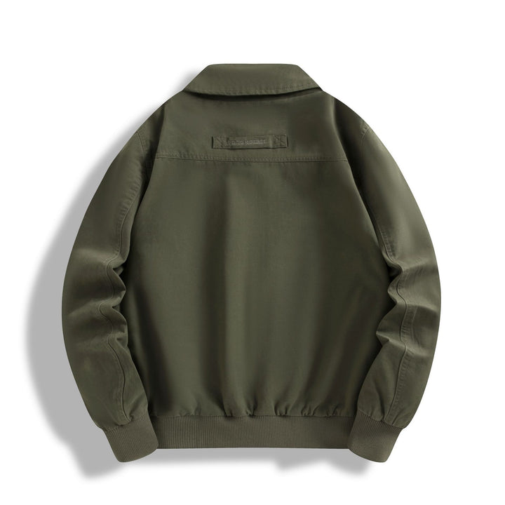 Men's Classic Field Bomber Jacket with Two-Way Zipper and Flap Pockets Mune Fashion