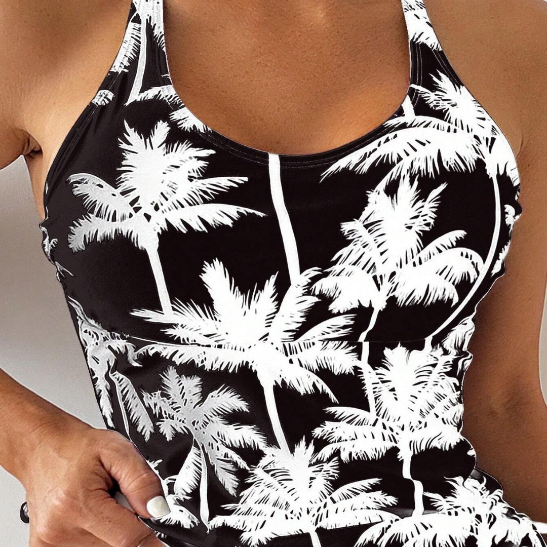 Women's Sporty Tankini Set with Adjustable Side Ties Mune Fashion