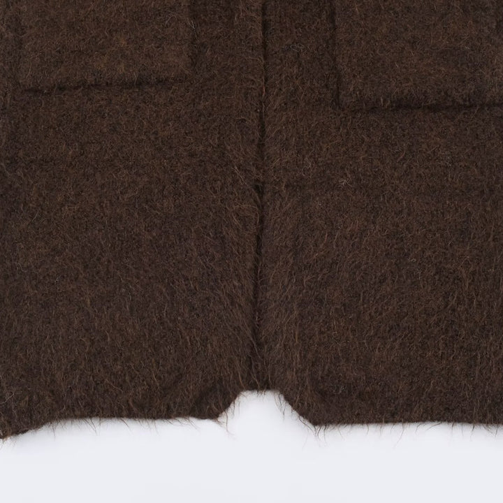 Women's Oversized Knit Coat with V-Neck, Cozy Boucle Look and Patch Pockets Mune Fashion
