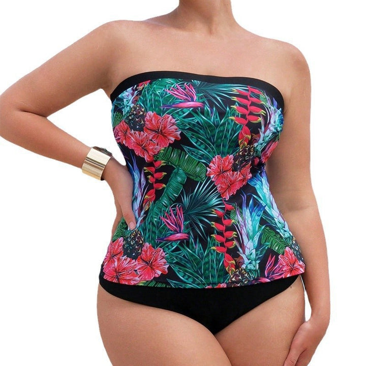 Women’s Bandeau Tankini Set with Exciting Floral Pattern Mune Fashion