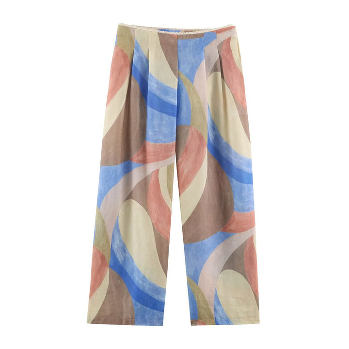 Women Palazzo pants with wide leg and elastic waistband Mune Fashion