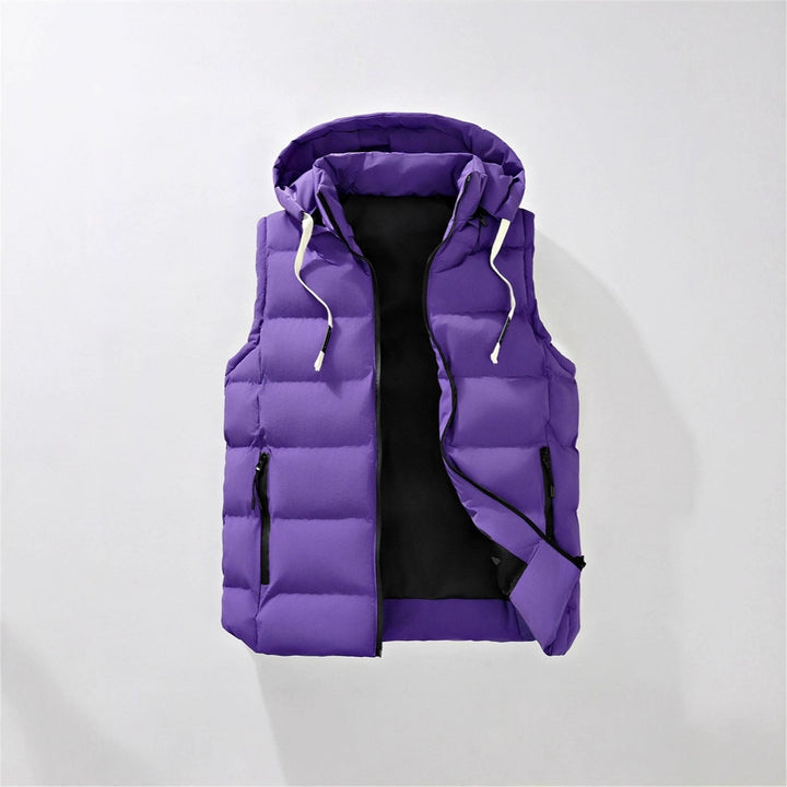 Men's quilted vest with hood, wind-resistant microfiber shell and lightweight thermal insulation Mune Fashion