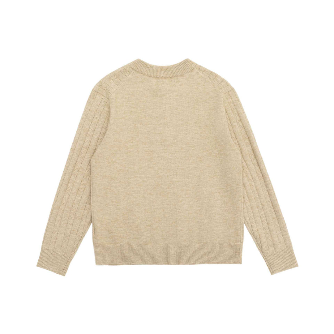 Men's Cable Knit Half Zip Sweater with Stand Collar and Ribbed Hem Mune Fashion