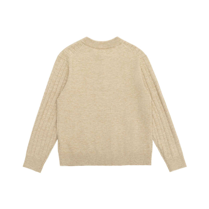 Men's Cable Knit Half Zip Sweater with Stand Collar and Ribbed Hem Mune Fashion