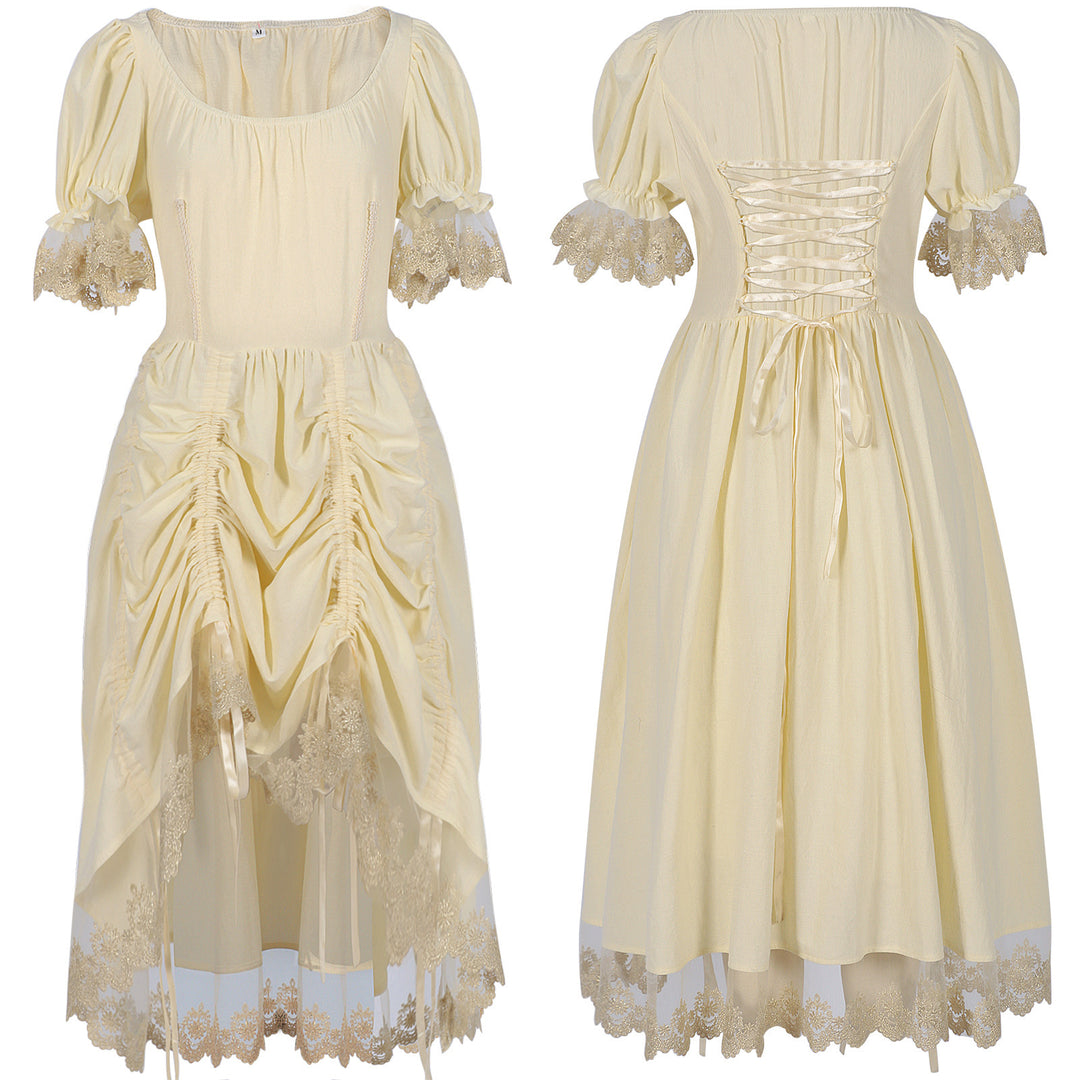 Women's romantic maxi dress with off-the-shoulder neckline, puff sleeves, fitted bodice, and side ruching Mune Fashion