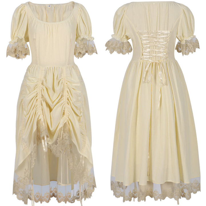 Women's romantic maxi dress with off-the-shoulder neckline, puff sleeves, fitted bodice, and side ruching Mune Fashion