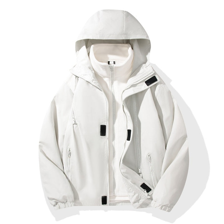 Men's Two-Piece Hybrid Hooded Jacket with Integrated Fleece Lining and Concealed Zippers Mune Fashion